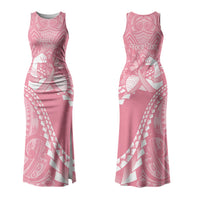 Personalised Polynesia Breast Cancer Awareness Family Matching Tank Maxi Dress and Hawaiian Shirt Brave Strong Butterfly Pink Ribbon