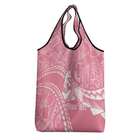 Personalised Polynesia Breast Cancer Awareness Grocery Bag Brave Strong Butterfly Pink Ribbon