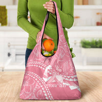Personalised Polynesia Breast Cancer Awareness Grocery Bag Brave Strong Butterfly Pink Ribbon