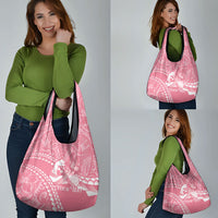 Personalised Polynesia Breast Cancer Awareness Grocery Bag Brave Strong Butterfly Pink Ribbon