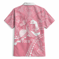 Personalised Polynesia Breast Cancer Awareness Hawaiian Shirt Brave Strong Butterfly Pink Ribbon