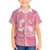 Personalised Polynesia Breast Cancer Awareness Hawaiian Shirt Brave Strong Butterfly Pink Ribbon