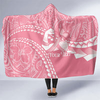 Personalised Polynesia Breast Cancer Awareness Hooded Blanket Brave Strong Butterfly Pink Ribbon