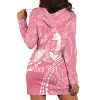 Personalised Polynesia Breast Cancer Awareness Hoodie Dress Brave Strong Butterfly Pink Ribbon