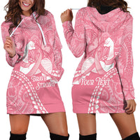 Personalised Polynesia Breast Cancer Awareness Hoodie Dress Brave Strong Butterfly Pink Ribbon