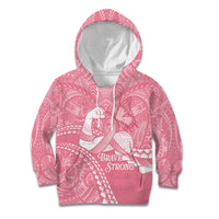 Personalised Polynesia Breast Cancer Awareness Kid Hoodie Brave Strong Butterfly Pink Ribbon