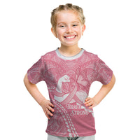 Personalised Polynesia Breast Cancer Awareness Kid T Shirt Brave Strong Butterfly Pink Ribbon