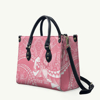 Personalised Polynesia Breast Cancer Awareness Leather Bag Brave Strong Butterfly Pink Ribbon