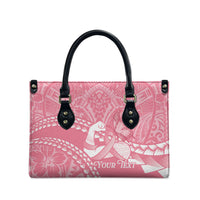 Personalised Polynesia Breast Cancer Awareness Leather Bag Brave Strong Butterfly Pink Ribbon