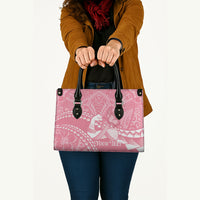 Personalised Polynesia Breast Cancer Awareness Leather Bag Brave Strong Butterfly Pink Ribbon