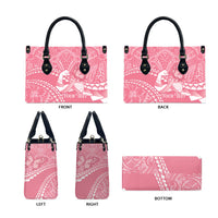 Personalised Polynesia Breast Cancer Awareness Leather Bag Brave Strong Butterfly Pink Ribbon
