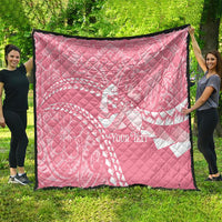 Personalised Polynesia Breast Cancer Awareness Quilt Brave Strong Butterfly Pink Ribbon
