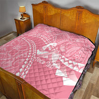 Personalised Polynesia Breast Cancer Awareness Quilt Brave Strong Butterfly Pink Ribbon