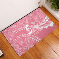 Personalised Polynesia Breast Cancer Awareness Rubber Doormat Brave Strong Butterfly Pink Ribbon