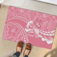 Personalised Polynesia Breast Cancer Awareness Rubber Doormat Brave Strong Butterfly Pink Ribbon