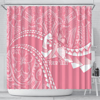 Personalised Polynesia Breast Cancer Awareness Shower Curtain Brave Strong Butterfly Pink Ribbon