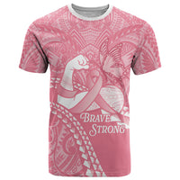 Personalised Polynesia Breast Cancer Awareness T Shirt Brave Strong Butterfly Pink Ribbon