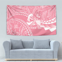 Personalised Polynesia Breast Cancer Awareness Tapestry Brave Strong Butterfly Pink Ribbon