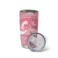 Personalised Polynesia Breast Cancer Awareness Tumbler Cup Brave Strong Butterfly Pink Ribbon