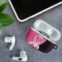 Polynesia Breast Cancer Awareness AirPods Case Fight With Hope Pink Ribbon Boxing Gloves