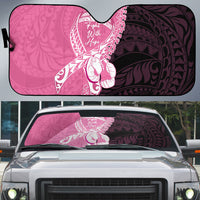 Polynesia Breast Cancer Awareness Auto Sun Shade Fight With Hope Pink Ribbon Boxing Gloves