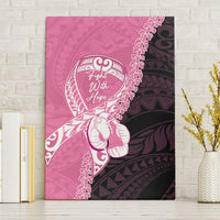 Polynesia Breast Cancer Awareness Canvas Wall Art Fight With Hope Pink Ribbon Boxing Gloves