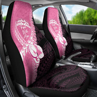 Polynesia Breast Cancer Awareness Car Seat Cover Fight With Hope Pink Ribbon Boxing Gloves