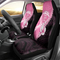 Polynesia Breast Cancer Awareness Car Seat Cover Fight With Hope Pink Ribbon Boxing Gloves