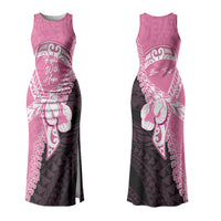 Personalised Polynesia Breast Cancer Awareness Family Matching Tank Maxi Dress and Hawaiian Shirt Fight With Hope Pink Ribbon Boxing Gloves