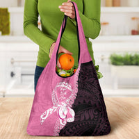 Polynesia Breast Cancer Awareness Grocery Bag Fight With Hope Pink Ribbon Boxing Gloves