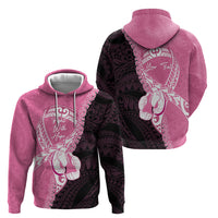 Personalised Polynesia Breast Cancer Awareness Hoodie Fight With Hope Pink Ribbon Boxing Gloves