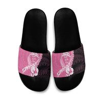 Polynesia Breast Cancer Awareness Slide Sandals Fight With Hope Pink Ribbon Boxing Gloves