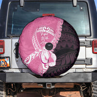 Polynesia Breast Cancer Awareness Spare Tire Cover Fight With Hope Pink Ribbon Boxing Gloves