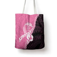 Polynesia Breast Cancer Awareness Tote Bag Fight With Hope Pink Ribbon Boxing Gloves