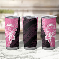 Personalised Polynesia Breast Cancer Awareness Tumbler Cup Fight With Hope Pink Ribbon Boxing Gloves