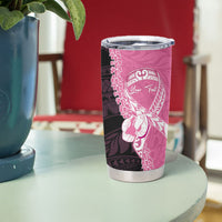 Personalised Polynesia Breast Cancer Awareness Tumbler Cup Fight With Hope Pink Ribbon Boxing Gloves