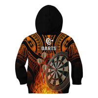 Personalised Polynesian Darts Kid Hoodie Fire Burning With Tribal Tattoo LT14 - Polynesian Pride