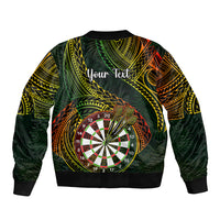 Personalised Polynesian Darts Bomber Jacket Dart Lovers Tribal Pattern Mix Tropical Leaves LT14 - Polynesian Pride