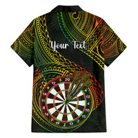 Personalised Polynesian Darts Family Matching Off Shoulder Maxi Dress and Hawaiian Shirt Dart Lovers Tribal Pattern Mix Tropical Leaves LT14 - Polynesian Pride
