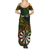 Personalised Polynesian Darts Family Matching Summer Maxi Dress and Hawaiian Shirt Dart Lovers Tribal Pattern Mix Tropical Leaves LT14 - Polynesian Pride