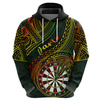 Personalised Polynesian Darts Hoodie Dart Lovers Tribal Pattern Mix Tropical Leaves LT14 - Polynesian Pride