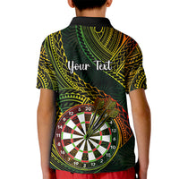 Personalised Polynesian Darts Kid Polo Shirt Dart Lovers Tribal Pattern Mix Tropical Leaves LT14 - Polynesian Pride