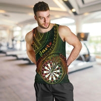 Personalised Polynesian Darts Men Tank Top Dart Lovers Tribal Pattern Mix Tropical Leaves LT14 - Polynesian Pride
