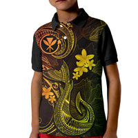 Hawaii Kid Polo Shirt Fish Hook Tattoo Mix Polynesian Plumeria Reggae Version LT14 Kid Reggae - Polynesian Pride