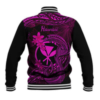 Hawaii Baseball Jacket Fish Hook Tattoo Mix Polynesian Plumeria Pink Version LT14 - Polynesian Pride