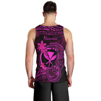Hawaii Men Tank Top Fish Hook Tattoo Mix Polynesian Plumeria Pink Version LT14 - Polynesian Pride