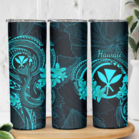 Hawaii Skinny Tumbler Fish Hook Tattoo Mix Polynesian Plumeria Turquoise Version