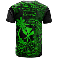 Hawaii T Shirt Fish Hook Tattoo Mix Polynesian Plumeria Green Version LT14 - Polynesian Pride