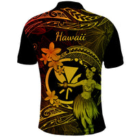 Hawaii Polo Shirt Hula Girl Mix Polynesian Plumeria Reggae Version LT14 - Polynesian Pride