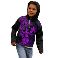 Hawaii Kid Hoodie Hula Girl Mix Polynesian Plumeria Purple Version LT14 - Polynesian Pride